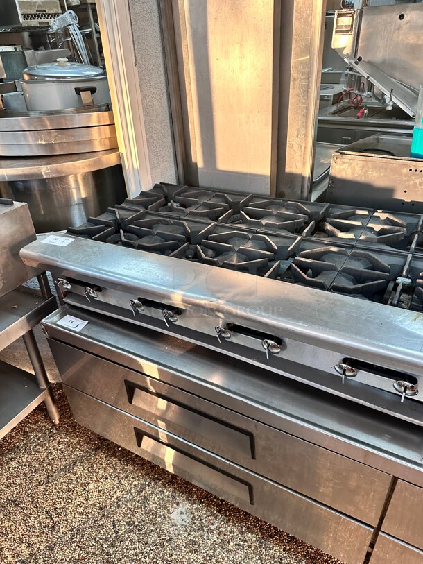 Certified Working American Range Commercial 48 inch Hot Plate with 8 Burners Natural Gas NSF  - Image 1 of 7
