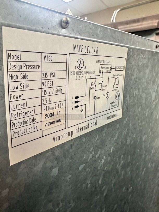 Working Vinotemp VT6060 Bottle Free Standing  Wine Cellar 115 Volt  - Image 4 of 6