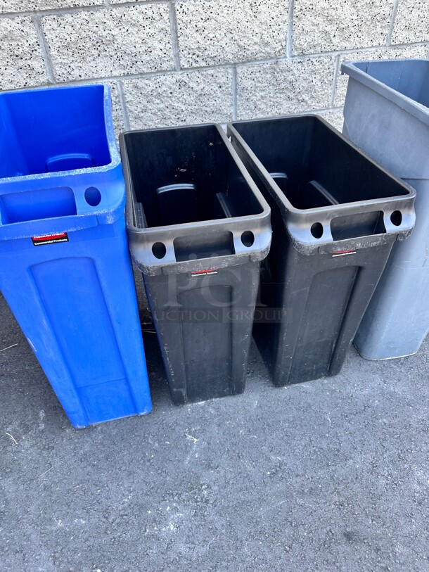 Black Trash Container 