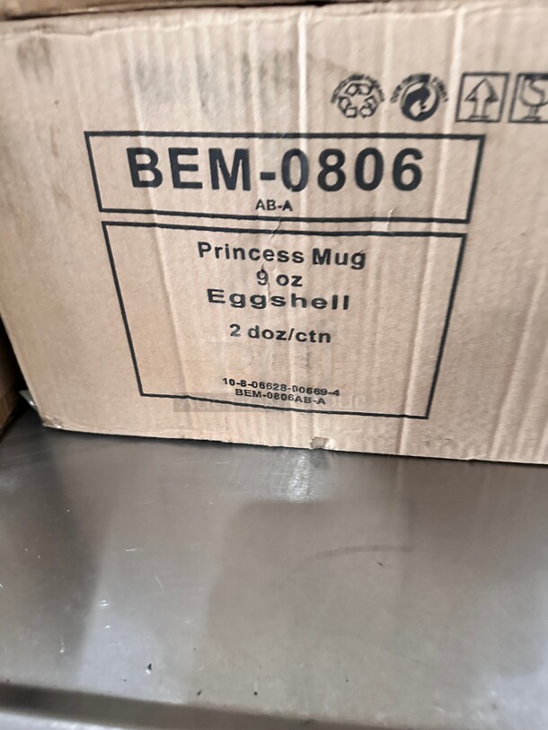 New Tuxton BEM-0806 9 oz. Eggshell Princess China Mug - 24/Case - Image 3 of 10