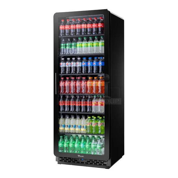 BRAND NEW SCRATCH AND DENT! 2024 True CVM-27-HC Metal Commercial Single Door Reach In Cooler Merchandiser w/ Poly Coated Racks. See Pictures for Broken Glass. 115 Volts, 1 Phase. Tested and Working! - Image 1 of 8