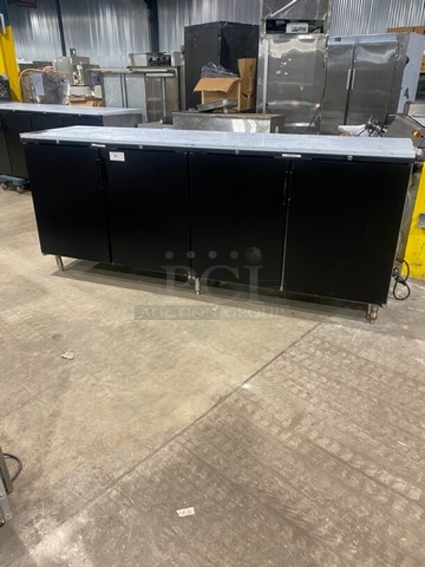 AMAZING! Perlick Commercial 4 Door Bar Back Cooler! With Poly Coated Racks! All Stainless Steel! On Legs! Remote Compressor/No Compressor! Model: BR96 SN: 676683 115V 60HZ 1 Phase