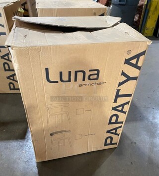 NEW Indoor/Outdoor Papatya Luna Stripe Black Armchair! 4x Your Bid!