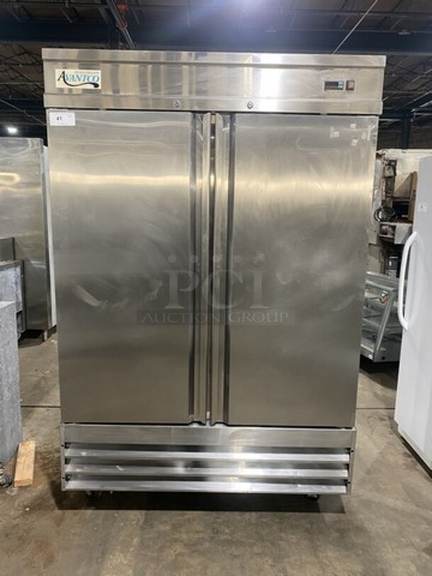 Nice! Avantco 2 Door Stainless Steel Reach In Freezer! With Poly Coated Racks! Model 178SS2FHC Serial 6715170419010312! 115V1 Phase! Working When Removed! On Casters! - Image 1 of 9