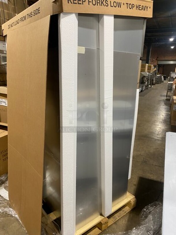 AMAZING! BRAND NEW! Continental Commercial 2 Door Reach In Refrigerator! With Poly Coated Racks! All Stainless Steel! Model: 2RN 115V 60HZ 1 Phase - Image 2 of 8