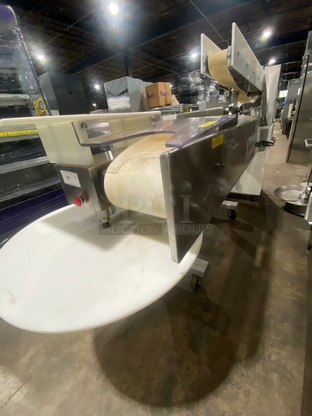AMAZING! LATE MODEL! 2019 Excalibur Commercial Floor Style Bagel Divider/ Former! Stainless Steel! On Casters! WORKING WHEN REMOVED! Model: EXF300S SN: 190819Z 208/220V 60HZ 3 Phase - Image 2 of 12
