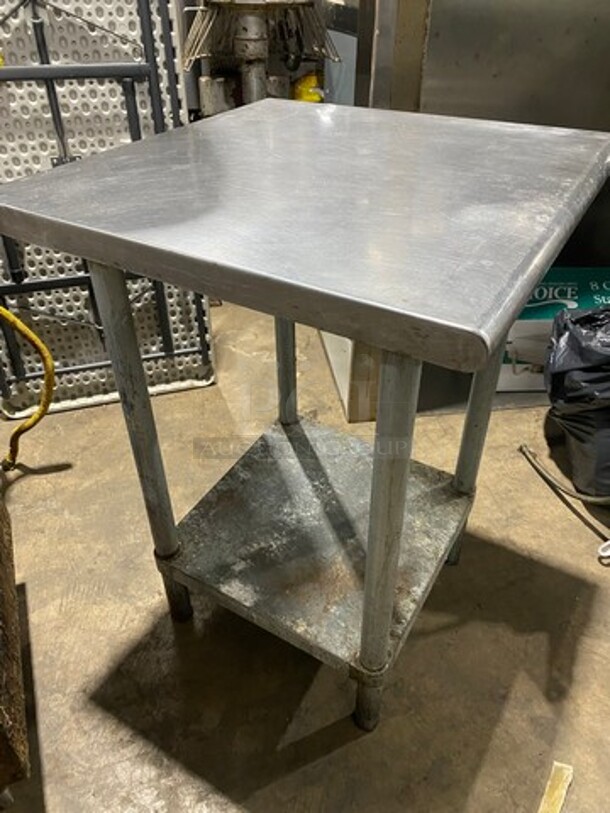 Solid Stainless Steel Work Top/ Prep Table! With Storage Space Underneath! On Legs! - Image 2 of 5