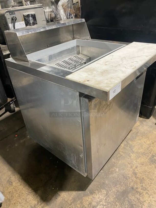 Continental Commercial Refrigerated Sandwich Prep Table! With Commercial Cutting Board! With Single Door Storage Space Underneath! All Stainless Steel! On Casters! Model: SW3212M SN: 15445643 115V 60HZ 1 Phase - Image 2 of 10