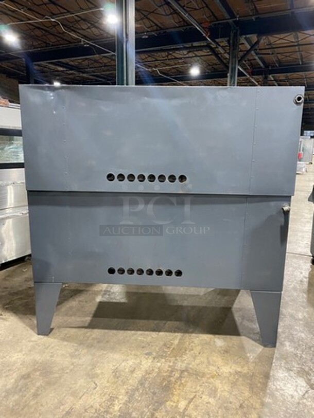 WOW! Morello Commercial Natural Gas Powered Double Deck Pizza/ Baking Oven! All Stainless Steel! On Legs! 2x Your Bid Makes One Unit! WORKING WHEN REMOVED! - Image 4 of 12