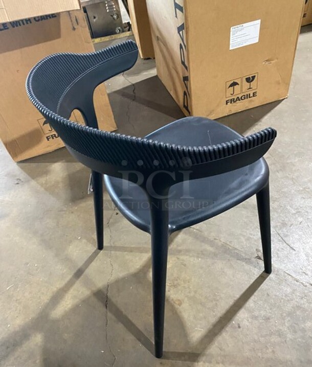 NEW Indoor/Outdoor Papatya Luna Stripe Black Armchair! 4x Your Bid! - Image 4 of 6