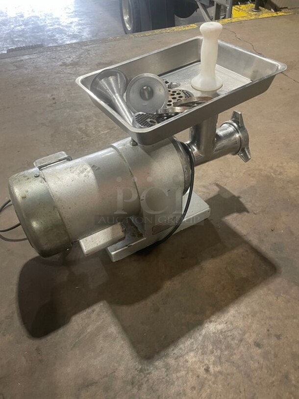 Thunderbird Commercial Countertop Heavy Duty Met Grinder/Food Chopper! All Stainless Steel! With Attachments! Model TB400E Serial 0602442! 115V! WORKING WHEN REMOVED! - Image 4 of 9