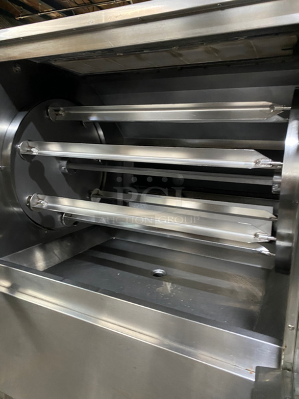 Hickory Commercial Natural Gas Powered Rotisserie Oven! With 2 View Through Doors! All Stainless Steel! On Casters! Model: N/5.8G SN: 58009  - Image 5 of 9
