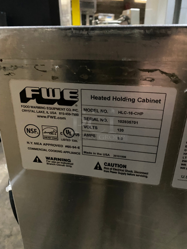 FWE Commercial 2 Door Food Warming/Holding Cabinet! All Stainless Steel! On Casters! Model: HLC16CHP SN: 102835701 120V 1 Phase - Image 5 of 8