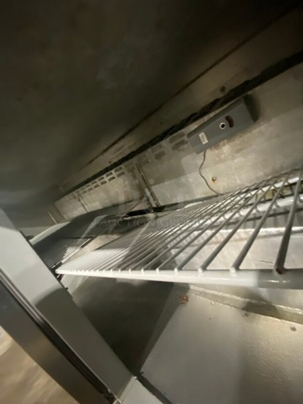 Continental Commercial Worktop/ Lowboy Cooler! With Backsplash! With 3 Door Refrigerated Storage Space Underneath! With Poly Coated Racks! All Stainless Steel! Model: SW72BS SN: 14655428 115V 60HZ 1 Phase - Image 5 of 8