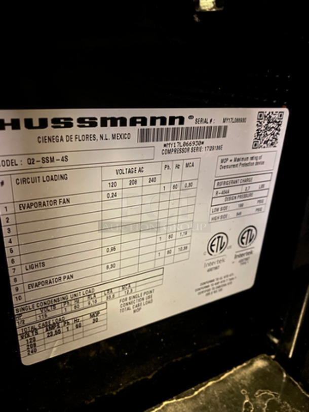 NEVER USED! Hussman Commercial Refrigerated Open Grab-N-Go Merchandiser! With Shelf And Poly Coated Racks! Model: Q2SSM4S SN: MY17L066930 120/208/240V 60HZ 1 Phase - Image 6 of 8