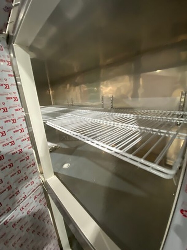 WOW! BRAND NEW! OUT OF THE BOX! LATE MODEL! 2021 Stainless Steel Commercial 6 Half Door Reach In Cooler! On Casters! Model: WG16L 110V - Image 6 of 10