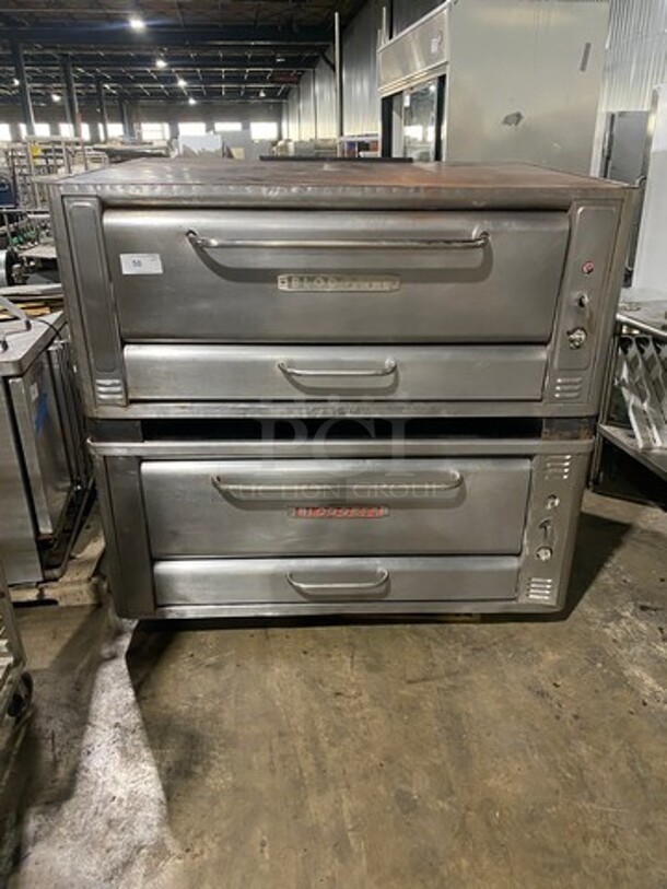 Blodgett Commercial Natural Gas Powered Double Deck Baking/ Pizza Oven! All Stainless Steel! On Legs! 2x Your Bid Makes One Unit! - Image 1 of 12