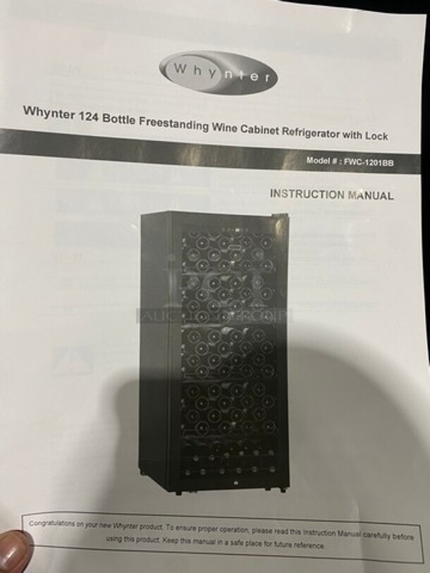 NEW! OUT OF THE BOX! SCRATCH-N-DENT! Whynter Single Door Wine Bottle Cooler/Chiller! With View Through Door! With Racks! Model: FWC1201BB 115V - Image 7 of 11