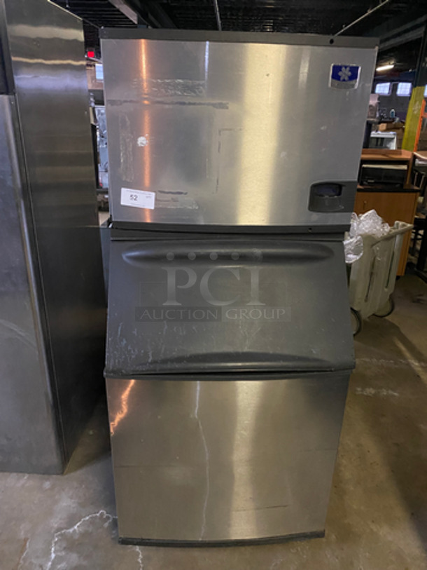 Manitowoc Commercial Ice Machine Head! On Commercial Ice Bin! All Stainless Steel! 2x Your Bid Makes One Unit! Model: IY0606W261 SN: 1101230841 208/230V 60HZ 1 Phase