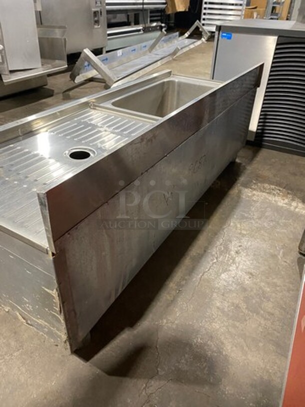 NEW! Eagle Commercial Single Compartment Sink! With Right Side Drain Board! With Back Splash! All Stainless Steel! - Image 4 of 7