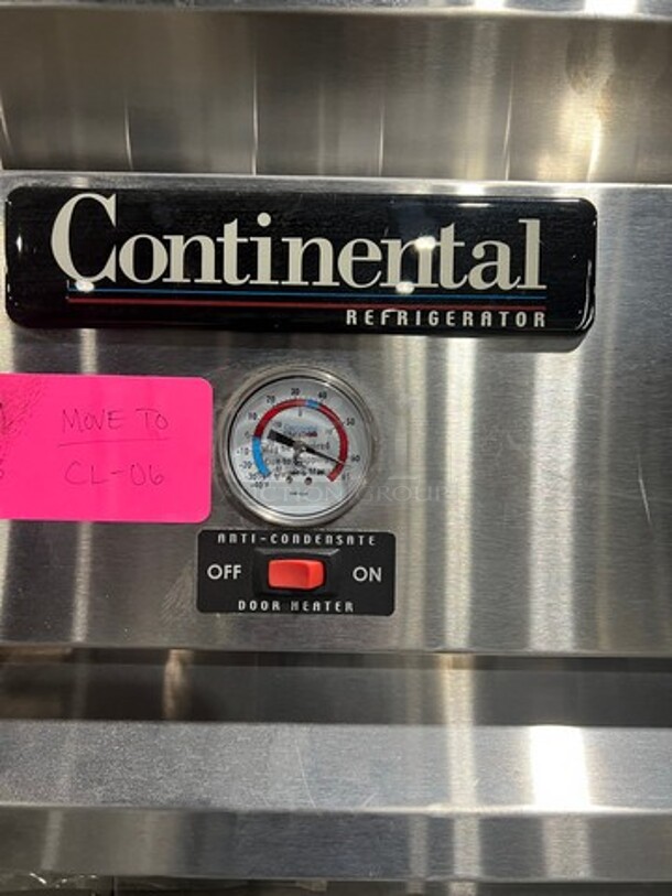 Continental Commercial 2 Door Reach In Cooler! With Poly Coated Racks! All Stainless Steel! On Casters! Model: 2RSA SN: 15196927 115V 60HZ 1 Phase - Image 8 of 12