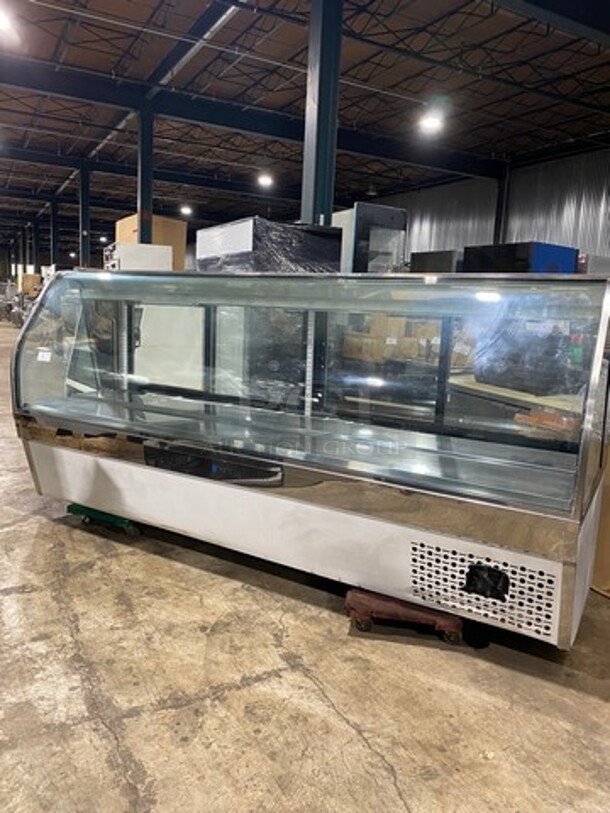 NICE! Custom Cool Commercial Refrigerated Bakery/ Deli Display Case Merchandiser! With Curved Front Glass! With Rear Access Doors! Stainless Steel Body! Model: CGD10SC SN: K0607803 115V 60HZ 1 Phase