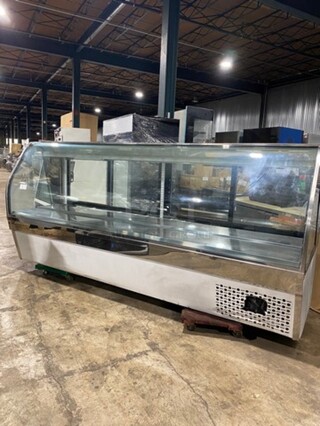 NICE! Custom Cool Commercial Refrigerated Bakery/ Deli Display Case Merchandiser! With Curved Front Glass! With Rear Access Doors! Stainless Steel Body! Model: CGD10SC SN: K0607803 115V 60HZ 1 Phase