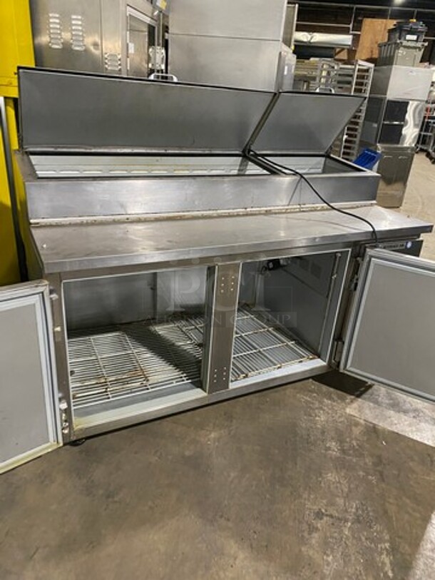 Beverage Air Commercial Refrigerated Pizza Prep Table! With 2 Door Storage Space! All Stainless Steel! Model: DP67 SN: 11803910 115V 60HZ 1 Phase - Image 5 of 10