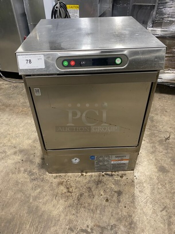 NICE! Hobart Commercial Under Counter Dishwasher! With Pegged Dish Crate! All Stainless Steel! Model: LXIC SN: 231127081 120V 60HZ 1 Phase