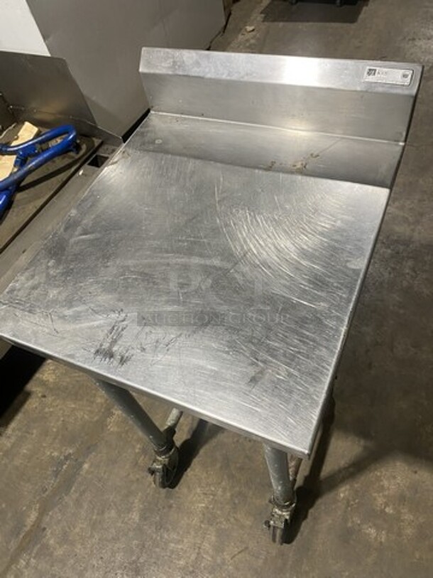 John Boos All Stainless Steel Commercial Open Base Worktable! With Raised Backsplash! On Legs!  - Image 4 of 8