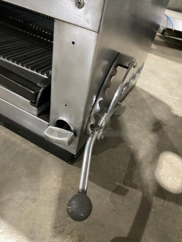 Commercial Natural Gas Powered Countertop Flat Top Griddle And Cheese Melter Combo! With Back And Side Splashes! All Stainless Steel! - Image 7 of 8