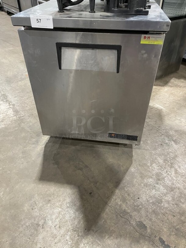 True Commercial Single Door Refrigerated Lowboy/Worktop Cooler! All Stainless Steel! With Poly Coated Racks! On Casters! 115V 1 Phase! Model: TUC-27 SN: 8505013! - Image 1 of 7