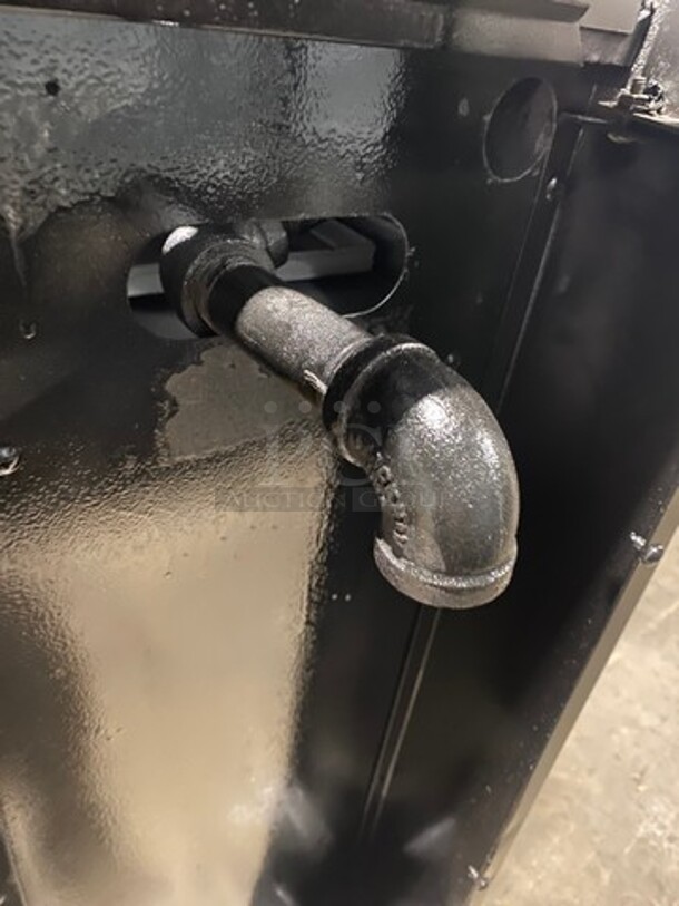 FAB! Franklin Commercial Natural Gas Powered 6 Burner Stove With Right Side Flat Griddle And Cheese Melter Combo! Griddle Has Side Splashes! With Raised Back Splash And Salamander Shelf! With Single Small Door Storage Space! With Oven Underneath! Metal Oven Racks! All Stainless Steel! On Legs! - Image 12 of 12