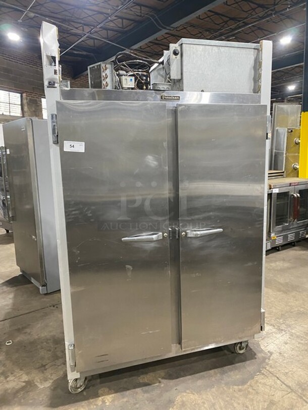 COOL! Traulsen Commercial 2 Door Reach In Cooler! With Poly Coated Racks! All Stainless Steel! On Casters! Model: G20010KM SN: T533170 G94 115V 60HZ 1 Phase