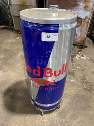  Red Bull Barrel Display Cooler! With Cover! 115V 1 Phase! On Casters!