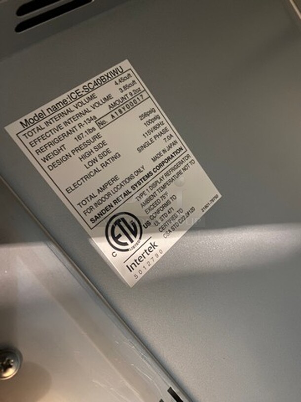 BEAUTIFUL! UNIQUE FIND! SCRATCH-N-DENT! Lumilinna Commercial Countertop/ Undercounter Single Door Slush Cooler! Using Very Precise Temperature Control, Lumilinna Can Hold Beverages Below Freezing — Without Freezing Them Solid. Water Normally Freezes At 32°F, But By Maintaining This Temperature, Lumilinna Can Store Beverages To The Coldest Temperature That Once Opened, Ice Crystals Form! Supercooled Products Crystallize When Poured, Producing A Soft Delicate Ice Slush! Model: ICESC40BXIWU 115V 60HZ 1 Phase - Image 7 of 8