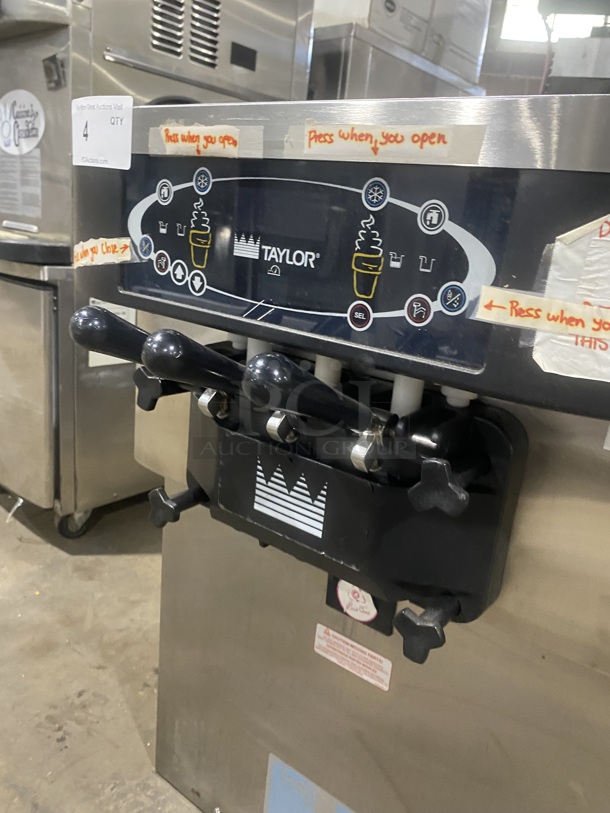 TAYLOR CROWN Commercial 3 Handle Ice Cream Machine! All Stainless Steel! On Casters! Model: C72333 Serial M3113698  - Image 6 of 8