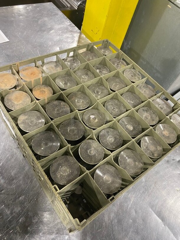 ALL ONE MONEY! Clear Glass Stemmed Drinking Glasses! Includes Poly Cup Crate! - Image 2 of 5