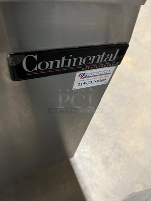 Continental Commercial Refrigerated Sandwich Prep Table! With Commercial Cutting Board! With 2 Door Underneath Storage Space! All Stainless Steel! - Image 3 of 9