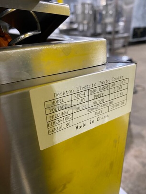 LATE MODEL! 2019 Commercial Countertop Electric Powered Pasta Cooker! With Metal Baskets! Stainless Steel! Model: EPC4 110V - Image 5 of 9