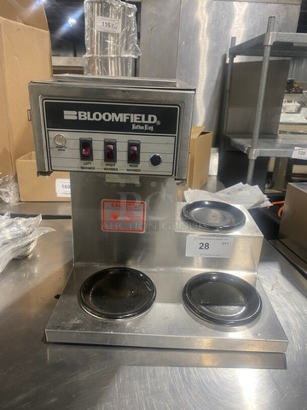 Bloomfield Commercial Countertop Coffee Brewing Machine! With 3 Coffee Pot Warming Stations! All Stainless Steel!