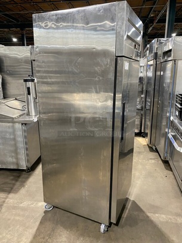 Fridge Air Commercial Single Door Reach In Refrigerator! All Stainless Steel! On Casters! Model: D28AF 115V 60HZ 1 Phase - Image 2 of 10