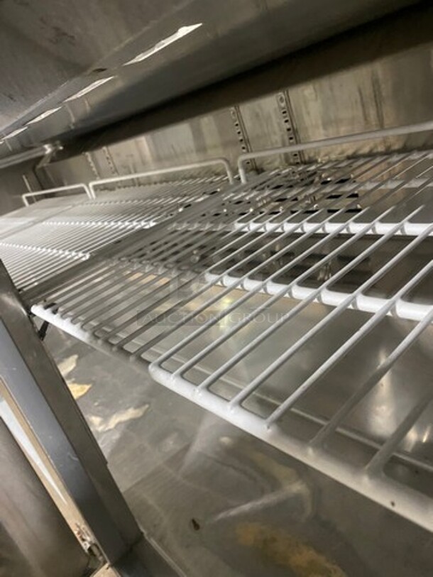 Spartan Commercial Refrigerated Sandwich Prep Table! With 3 Door Storage Space Underneath! Poly Coated Racks! All Stainless Steel! On Casters! Model: SST7230 115V - Image 6 of 8