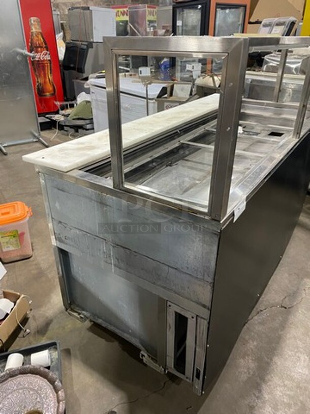 Ciam Commercial Refrigerated Sandwich Prep Station! With Sneeze Guard! With Commercial Cutting Board! With Underneath Storage Space! All Stainless Steel! Model: F83S3RV200 SN: SN2758PC 120V 60HZ 1 Phase! Working When Removed! - Image 4 of 11