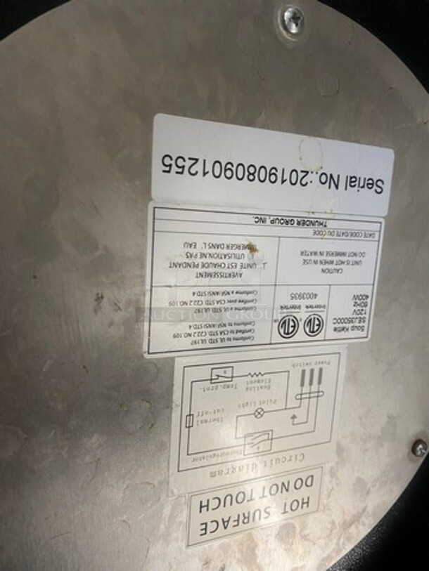 Thunder Group Commercial Countertop Food Warmer Soup Kettle! Model: SEJ35000C SN: 2019080901255 120V - Image 4 of 5