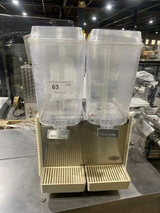 Crathco 2 Head Counter Top Refrigerated Juice Dispenser! Model D25-4 Serial T209331! 115V 1 Phase!