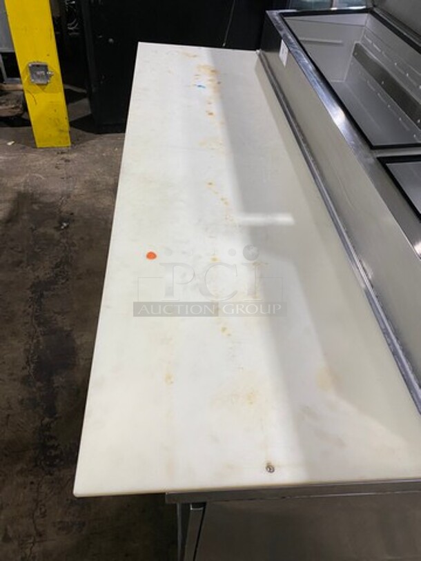Beverage Air Commercial Refrigerated Pizza Prep Table! With Commercial Cutting Board! With 2 Door Underneath Storage Space! All Stainless Steel! Model: DP67 SN: 7302646 115V 60HZ 1 Phase - Image 9 of 10