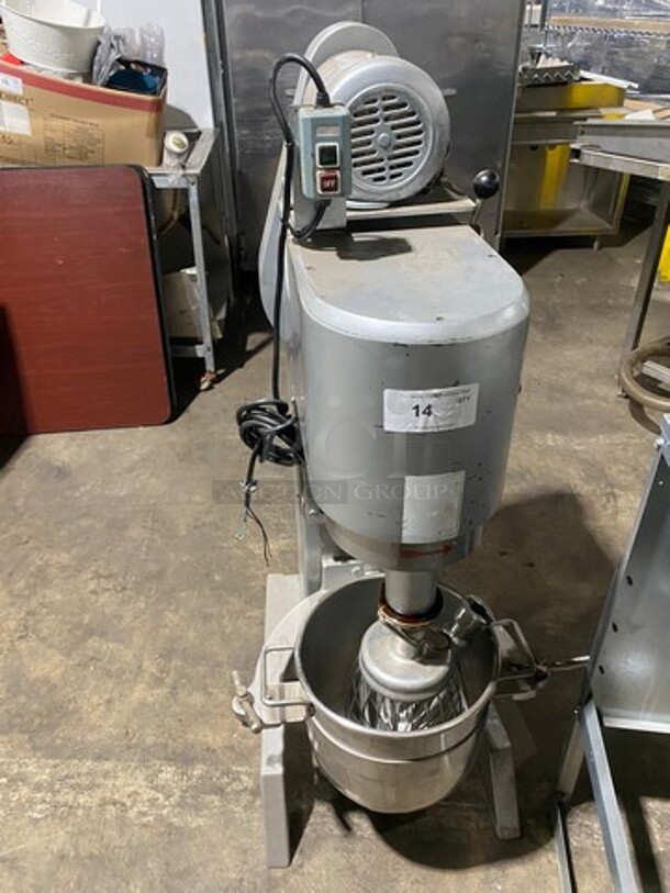 NICE! Commercial Floor Style 30QT Planetary Mixer! With Whisk And Paddle Attachments! With Bowl! Stainless Steel!