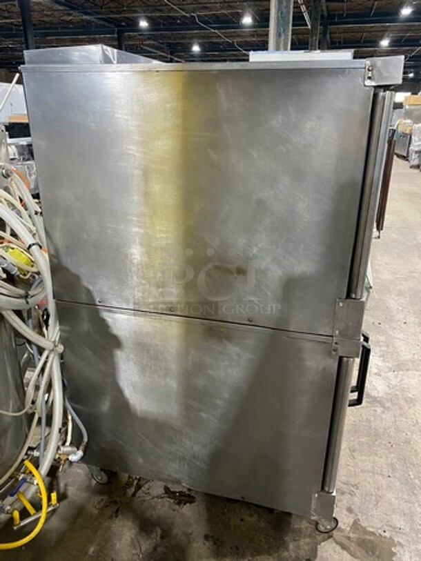 Vulcan Commercial Natural Gas Powered Double Deck Convection Oven! With View Through Doors! Metal Oven Racks! All Stainless Steel! On Casters! 2x Your Bid Makes One Unit! - Image 2 of 9