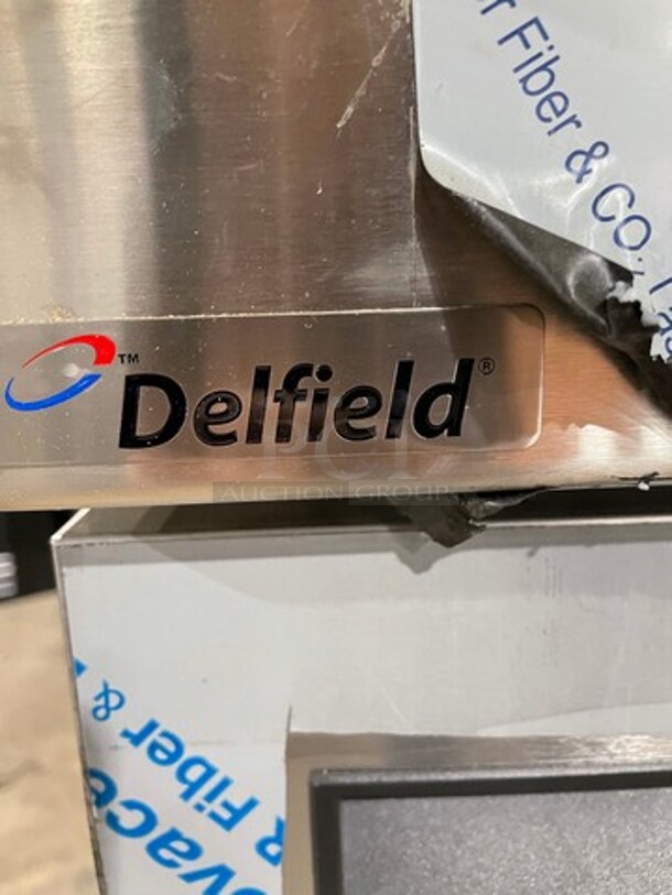 NICE! NEW! Delfield Commercial Refrigerated Sandwich Prep Table! With Commercial Cutting Board! With Single Door Storage Space Underneath! All Stainless Steel! On Casters! Model: 18MC32PBI SN: 1703150001346 115V 60HZ 1 Phase - Image 8 of 12